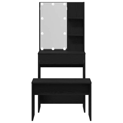 Ensemble de Coiffeuse avec tiroir Chêne noir 60 x 40 x 140 cm