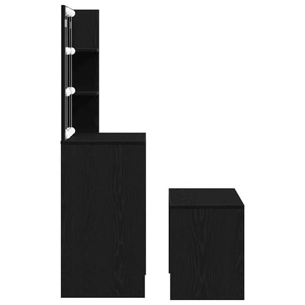 Ensemble de Coiffeuse avec tiroir Chêne noir 60 x 40 x 140 cm