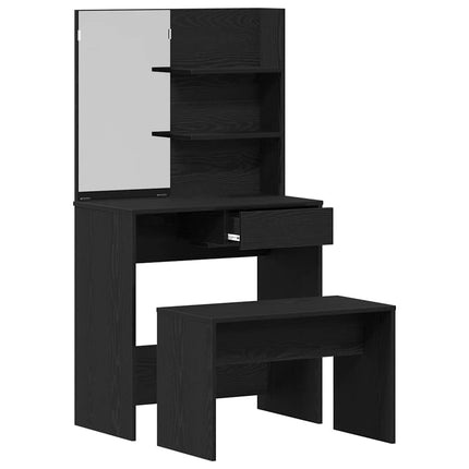Ensemble de Coiffeuse 2 pcs Chêne noir Bois d'ingénierie