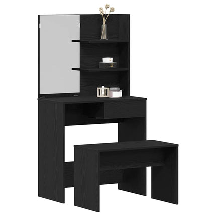 Ensemble de Coiffeuse 2 pcs Chêne noir Bois d'ingénierie