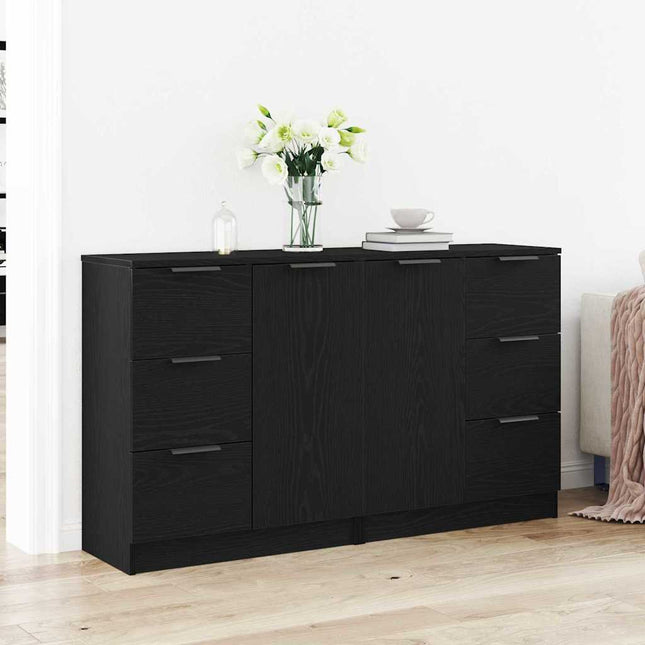 Buffet 180 X 30 X 70 Cm Bois D'ingénierie Chêne noir