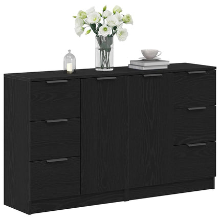 Buffet 180 X 30 X 70 Cm Bois D'ingénierie Chêne noir