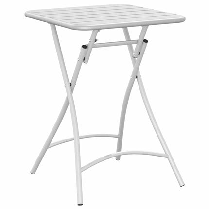 Table de Jardin Blanc 55 x 55 x 73 cm Acier revêtu de poudre