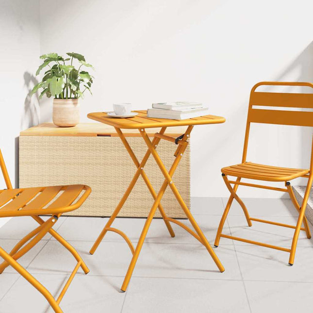 Table de Jardin Moutarde 55 x 55 x 73 cm Acier revêtu de poudre