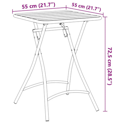 Table de Jardin Moutarde 55 x 55 x 73 cm Acier revêtu de poudre