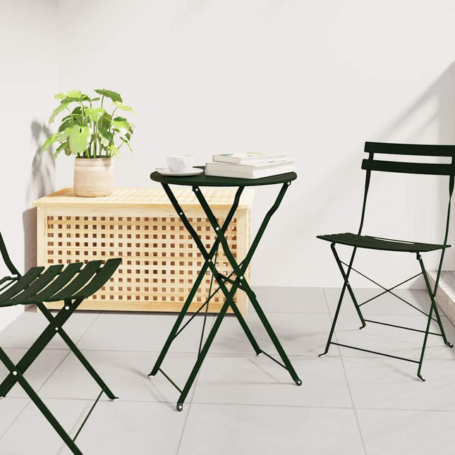 Table bistrot Vert foncé Ø50x71 cm Acier revêtu de poudre