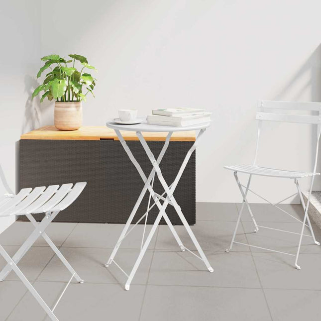 Table bistrot Blanc Ø50x71 cm Acier revêtu de poudre