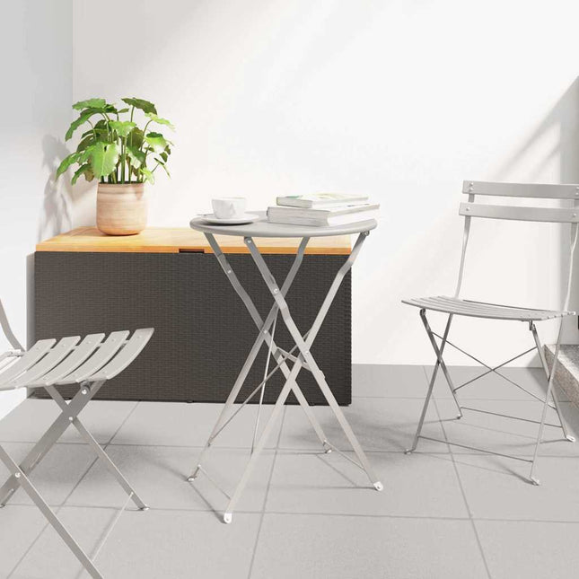 Table bistrot Beige Ø50x71 cm Acier revêtu de poudre