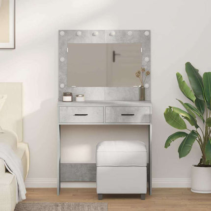 Coiffeuse Gris béton 78.5 x 41 x 135 cm Bois d'ingénierie