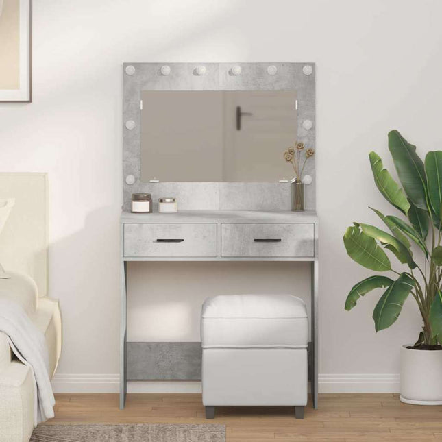 Coiffeuse Gris béton 78.5 x 41 x 135 cm Bois d'ingénierie