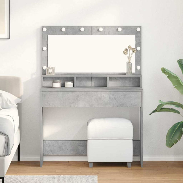 Coiffeuse Gris béton 100 x 41 x 135 cm Bois d'ingénierie