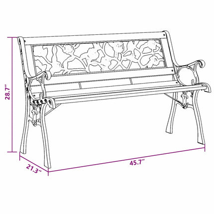 banc Marron 116 x 54 x 73cm bois