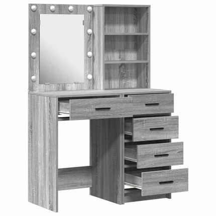 Table de Toilette 2 pcs Gris 50 x 41 x 135 cm Bois d'ingénierie