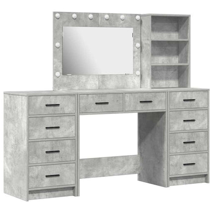 Table de Toilette 3 pcs Gris 40 x 41 x 135 cm Bois d'ingénierie