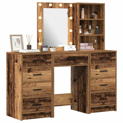Table de Toilette avec tiroir 3 pcs Marron 40 x 41 x 135 cm