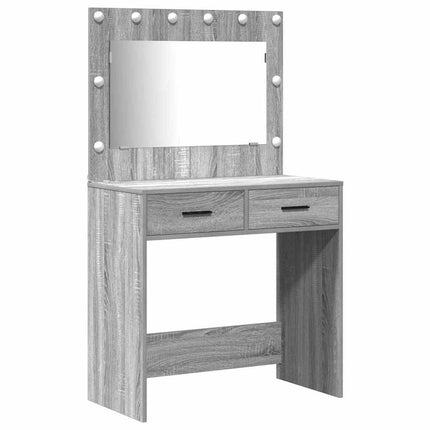 Table de Toilette 2 pcs Gris 40 x 41 x 75 cm Bois d'ingénierie
