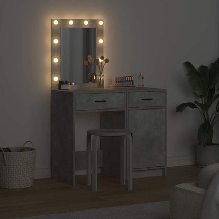 Table de Toilette 2 pcs Gris 50 x 41 x 135 cm Bois d'ingénierie