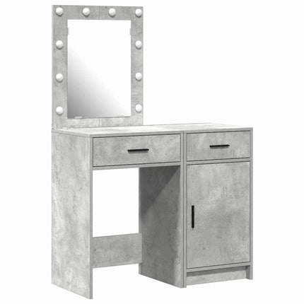 Table de Toilette 2 pcs Gris 50 x 41 x 135 cm Bois d'ingénierie