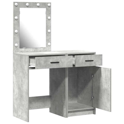 Table de Toilette 2 pcs Gris 50 x 41 x 135 cm Bois d'ingénierie