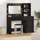 Table de Toilette avec tiroir 2 pcs Noir 78.5 x 41 x 135 cm