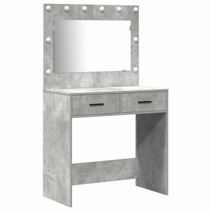 Table de Toilette avec tiroir 2 pcs Gris 78.5 x 41 x 135 cm