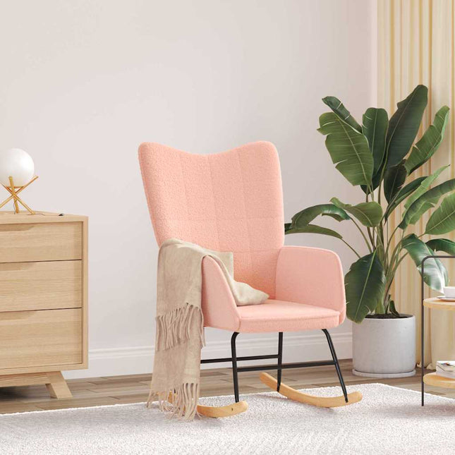 Chaise à bascule Rose Tissu Sherpa