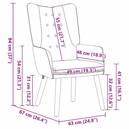 Fauteuil relaxant Vert clair 63 x 67 x 94 cm Velours
