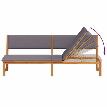 Transat 1-personne Marron 200 x 57 x 75cm Bois d'acacia massif