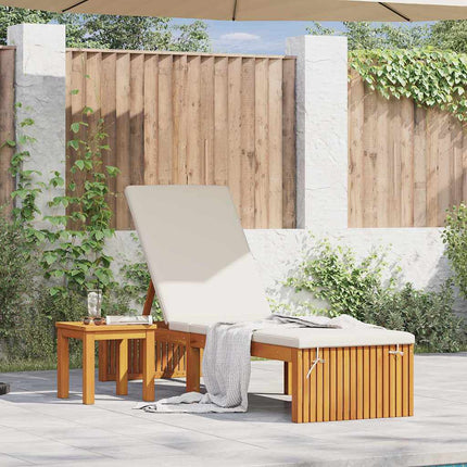 Transat 1-personne Marron 200 x 55 x 94cm Bois d'acacia massif