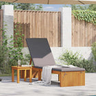 Transat 1-personne Marron 200 x 55 x 94cm Bois d'acacia massif