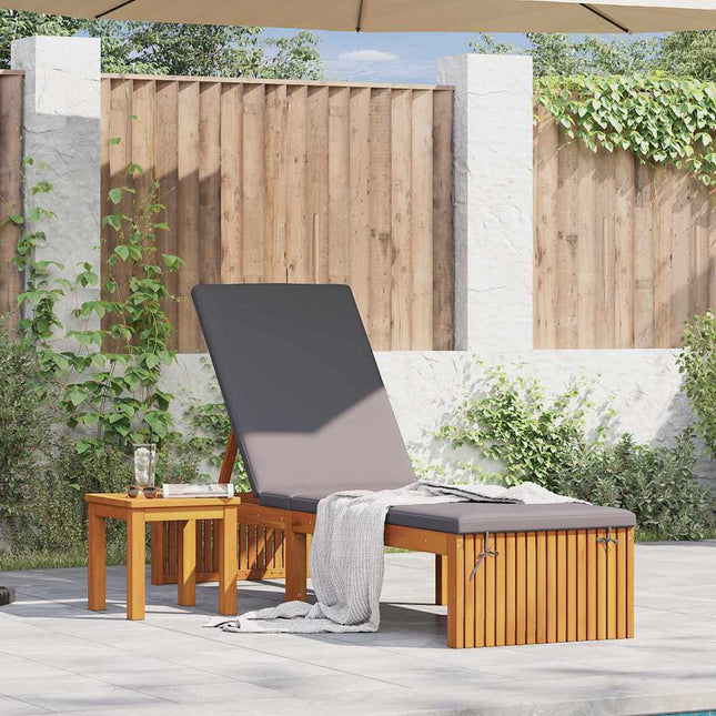 Transat 1-personne Marron 200 x 55 x 94cm Bois d'acacia massif