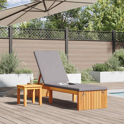 Transat 1-personne Marron 200 x 55 x 94cm Bois d'acacia massif