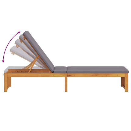 Transat 1-personne Marron 200 x 55 x 94cm Bois d'acacia massif