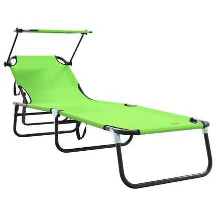 Chaise longue pliante 2 pcs Vert 56 x 190 x 81cm tissu