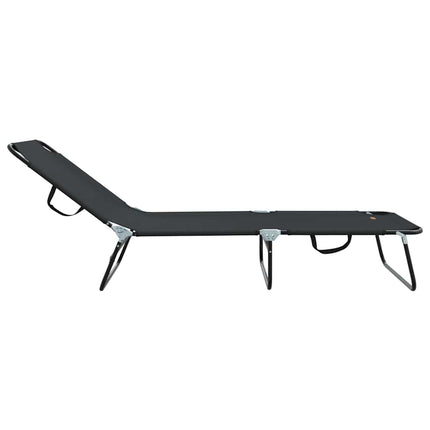 Chaise longue pliante 2 pcs Noir 56 x 189 x 87 cm tissu
