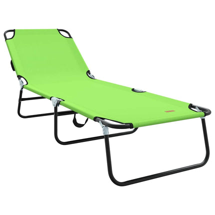 Chaise longue pliante 2 pcs Vert 56 x 189 x 87 cm tissu