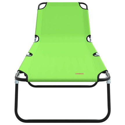 Chaise longue pliante 2 pcs Vert 56 x 189 x 87 cm tissu