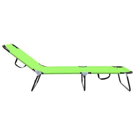 Chaise longue pliante 2 pcs Vert 56 x 189 x 87 cm tissu