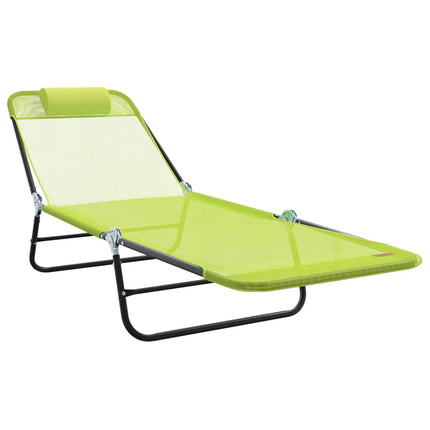 Chaise longue pliante 1-personne Vert 182 x 55 x 85,5 cm Métal