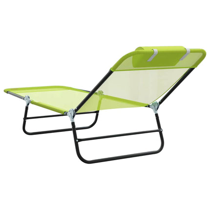 Chaise longue pliante 1-personne Vert 182 x 55 x 85,5 cm Métal