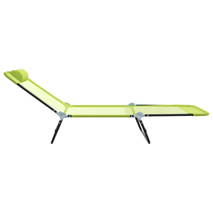 Chaise longue pliante 1-personne Vert 182 x 55 x 85,5 cm Métal