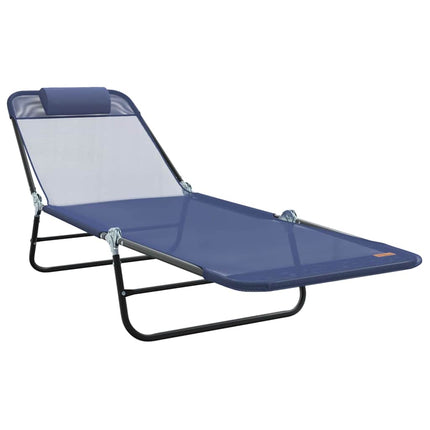 Chaise longue pliante 2 pcs Bleu marine 182 x 55 x 85,5 cm