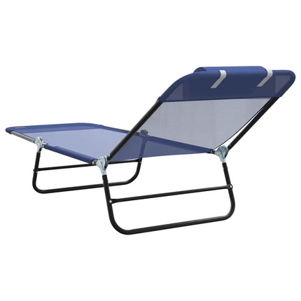 Chaise longue pliante 2 pcs Bleu marine 182 x 55 x 85,5 cm