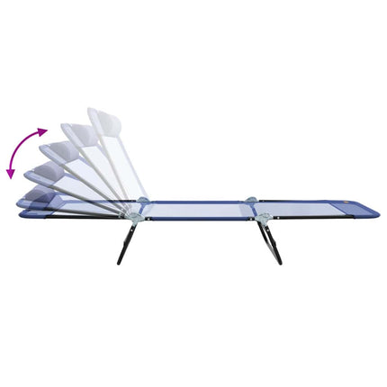Chaise longue pliante 2 pcs Bleu marine 182 x 55 x 85,5 cm