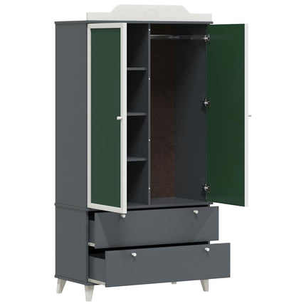 Armoire Tableau Noir avec porte Gris et blanc Bois d'ingénierie