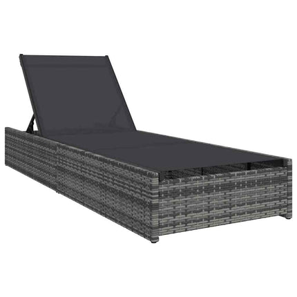 Transat avec coussin 1-personne Gris 60 x 200 x 27cm polyrotin