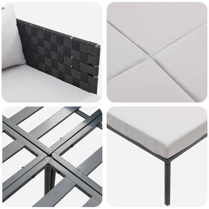 Transat avec coussin Anthracite 115 x 153 x 69.5cm Acier