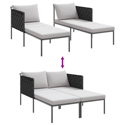 Transat avec coussin Anthracite 115 x 153 x 69.5cm Acier