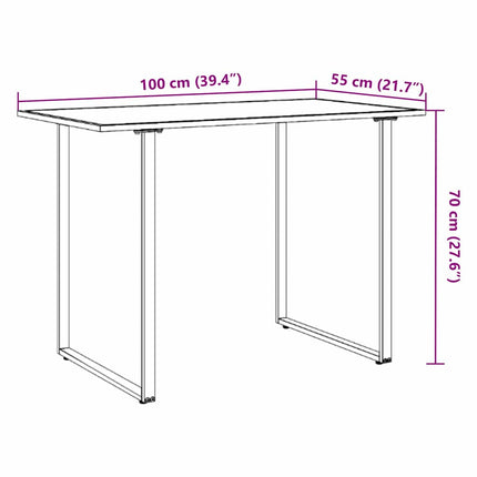 Table de Jardin Gris 100 x 55 x 70 cm Acier et DPC