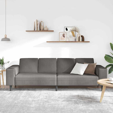 Sofa en tissu Gris clair 208 cm Tissu en velours côtelé